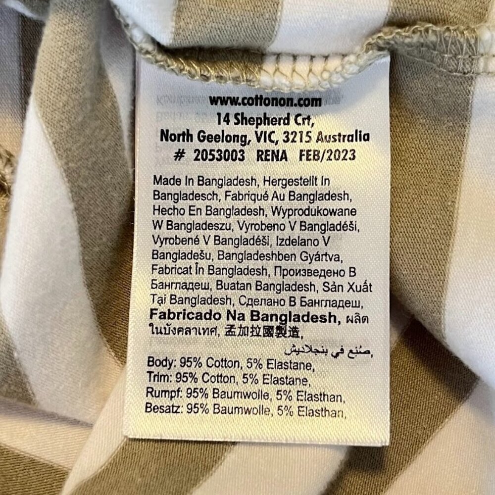 Cotton:On Micro Cropped Baby Tee Striped Stretch Summer Y2K Coquette Festival L - Picture 5 of 6